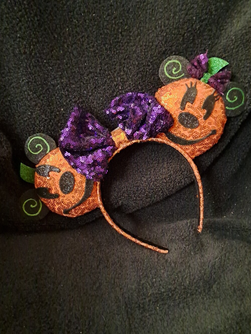 Handmade Light Up Mickey Pumpkin Ears